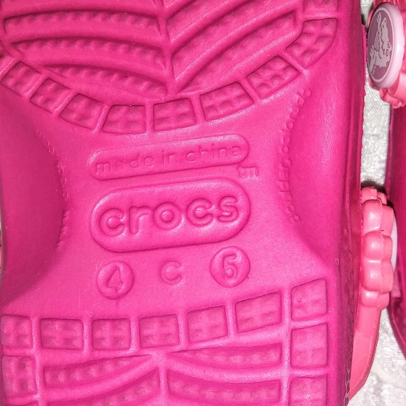 Crocs x Disney Princess Girls sz 4 - 5 Cinderella Rapunzel Pink Shoes Excellent - Picture 7 of 12